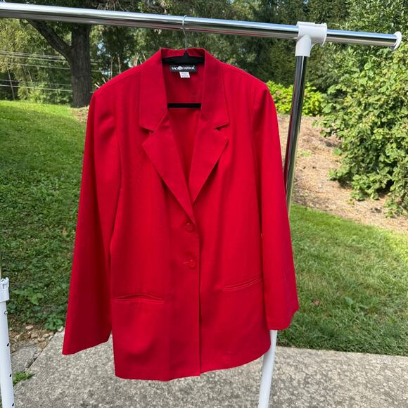 Sag Harbor Women's Red Blazer Jacket Size 10 - Classic! - Picture 2 of 8
